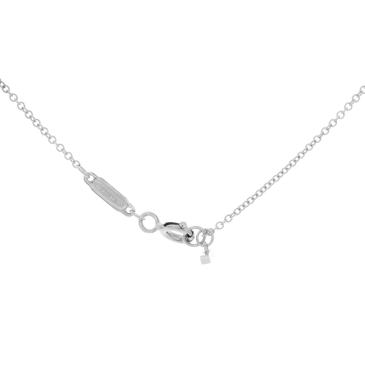 Tiffany & Co. 18K White Gold Diamond Large T Smile Pendant Designer Jewellery Tiffany and Co