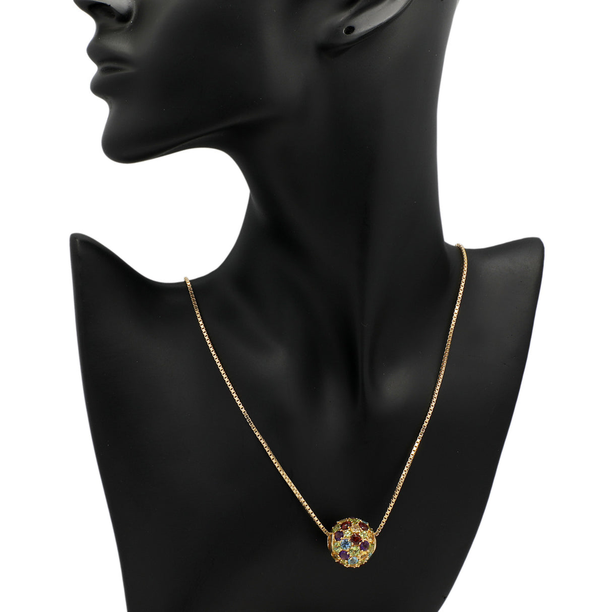 14K Yellow Gold Spherical Pendant Necklace Fine Jewellery Modaselle