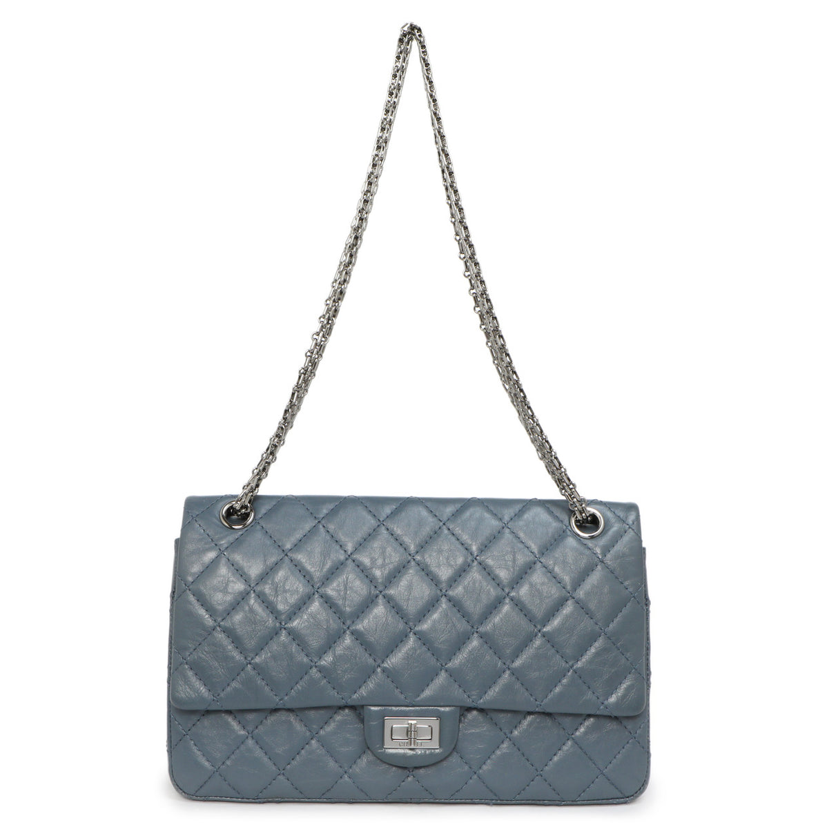 Chanel Blue Quilted Aged Calfskin 2.55 Reissue Double Flap 226 Handbags Chanel