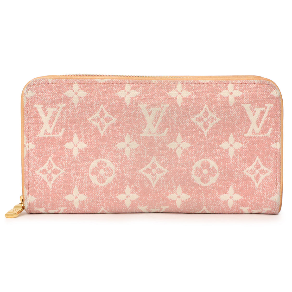 Louis Vuitton Pink Denim Monogram Jacquard Zippy Wallet Accessories Louis Vuitton