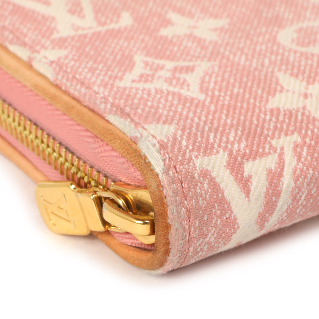 Louis Vuitton Pink Denim Monogram Jacquard Zippy Wallet Accessories Louis Vuitton