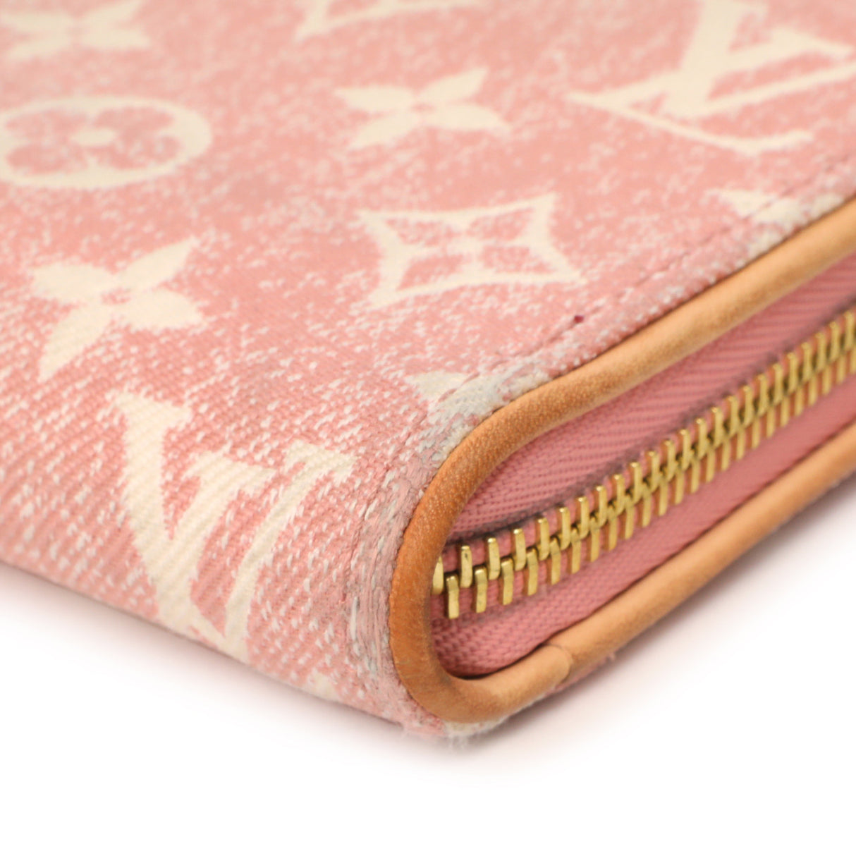 Louis Vuitton Pink Denim Monogram Jacquard Zippy Wallet Accessories Louis Vuitton