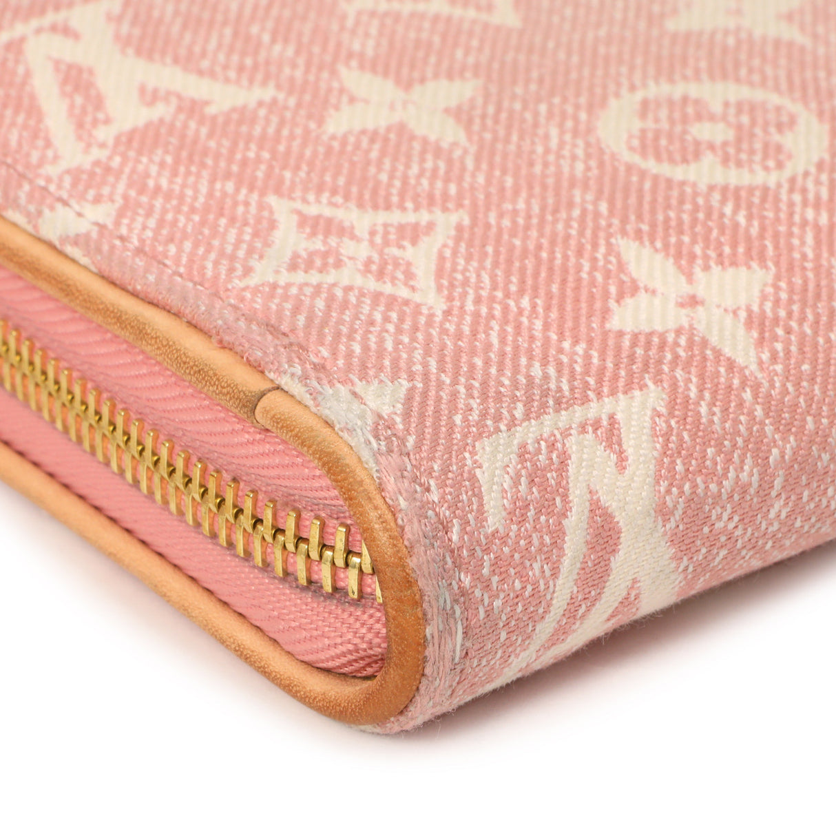 Louis Vuitton Pink Denim Monogram Jacquard Zippy Wallet Accessories Louis Vuitton