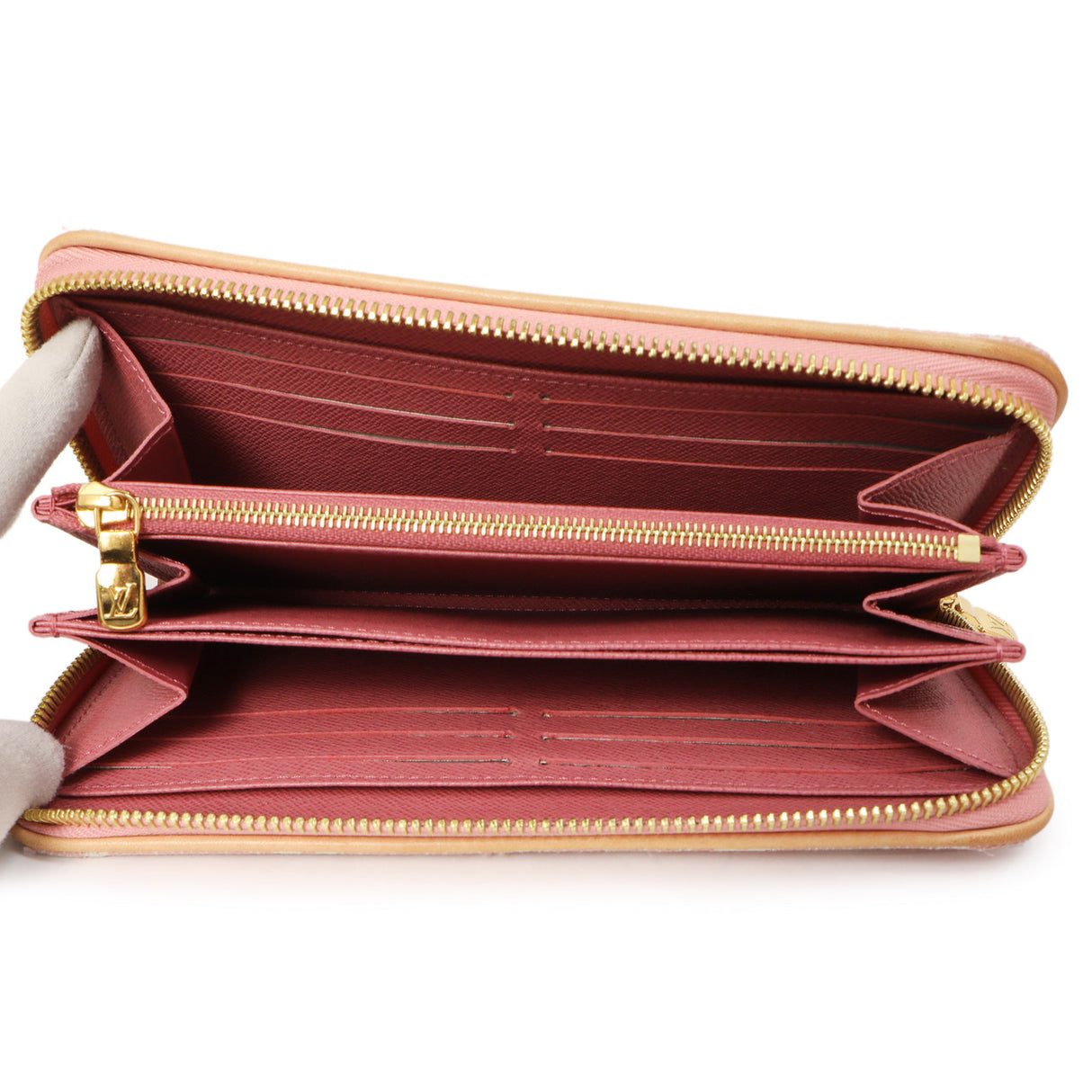 Louis Vuitton Pink Denim Monogram Jacquard Zippy Wallet Accessories Louis Vuitton