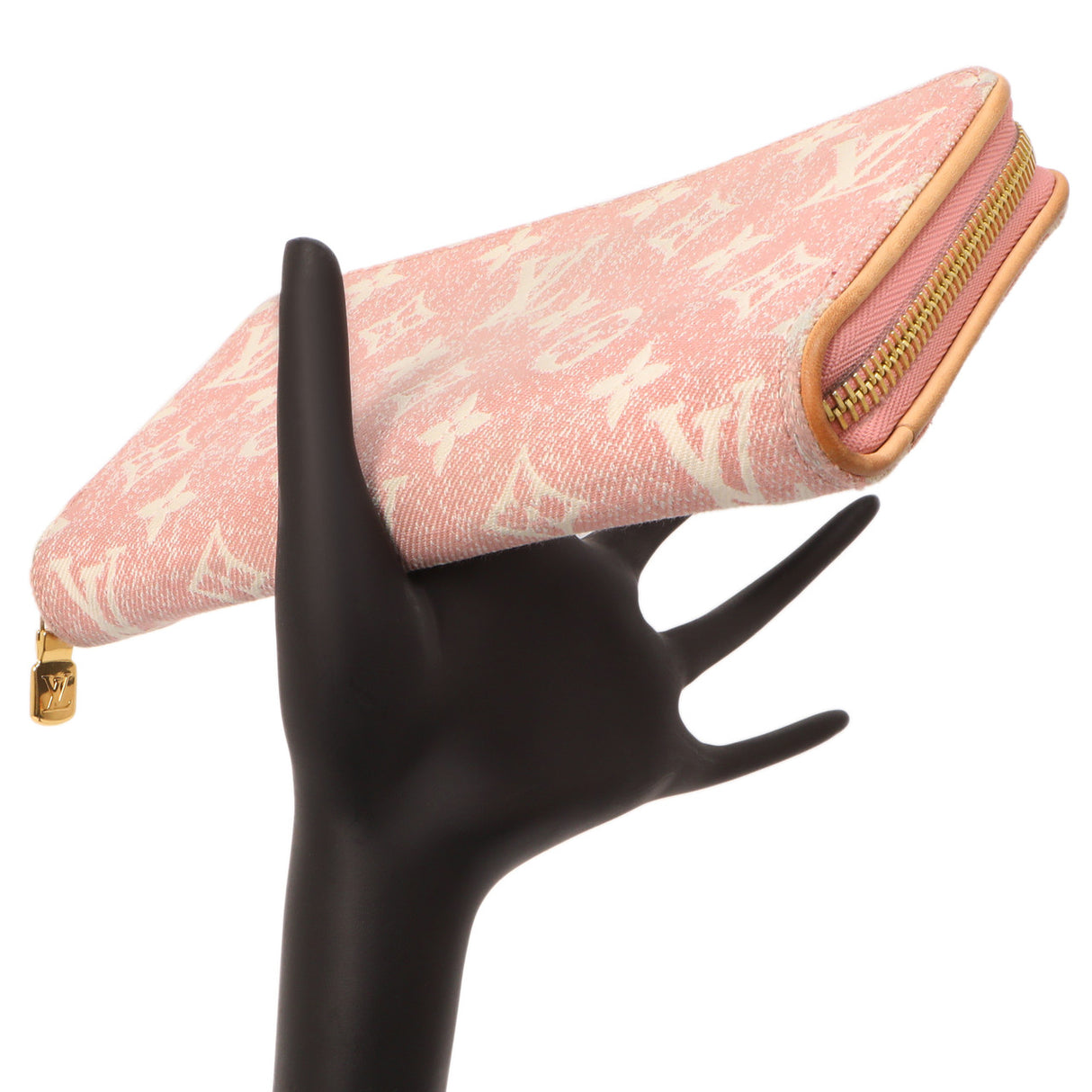 Louis Vuitton Pink Denim Monogram Jacquard Zippy Wallet Accessories Louis Vuitton