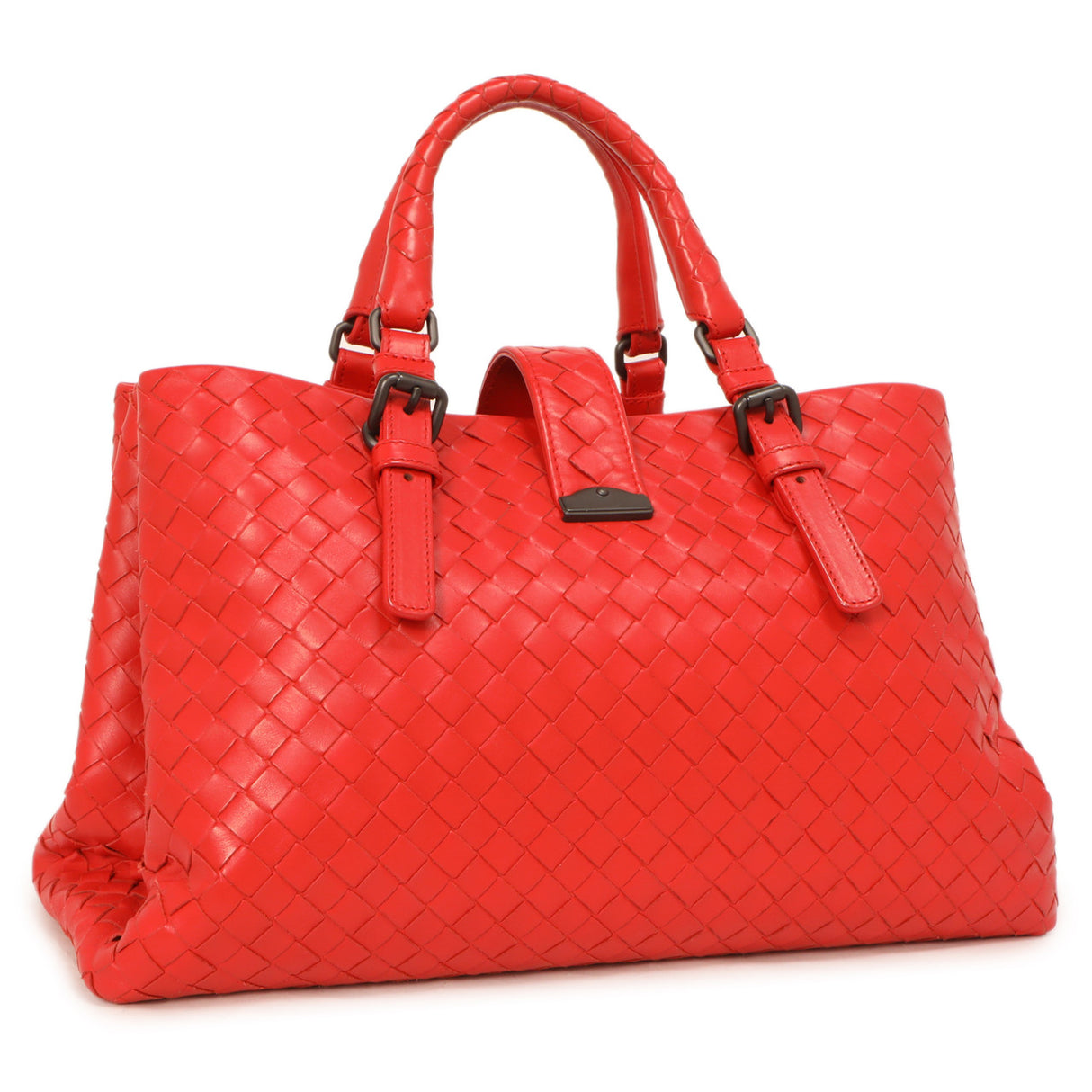 Bottega Veneta Red Intrecciato Small Roma Bag Handbags Bottega Veneta