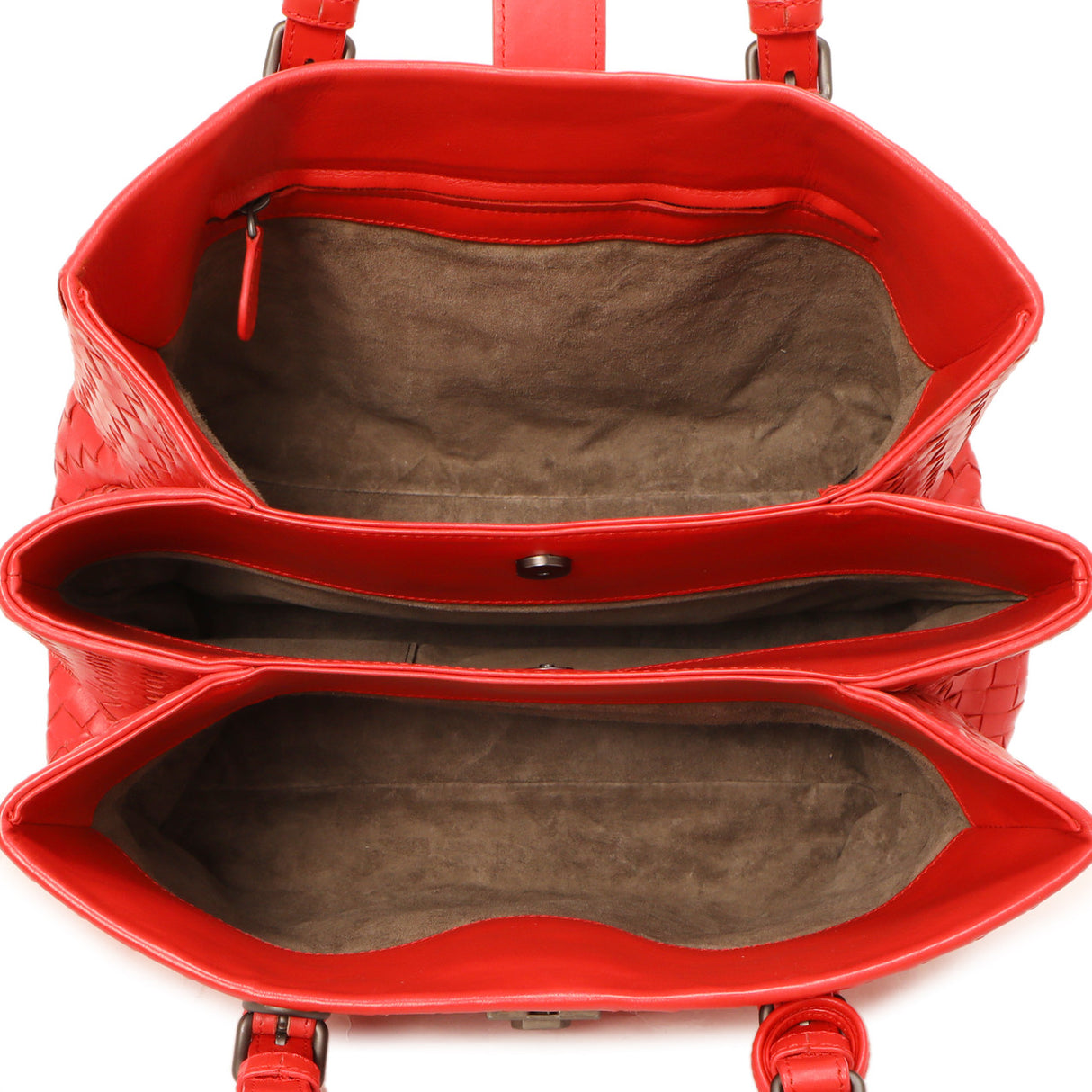 Bottega Veneta Red Intrecciato Small Roma Bag Handbags Bottega Veneta