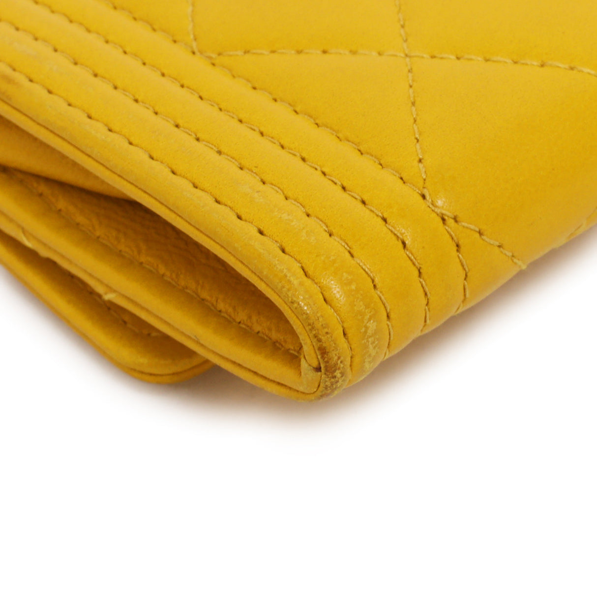 Chanel Yellow Quilted Lambskin Boy Flap Card Holder Accessories Chanel