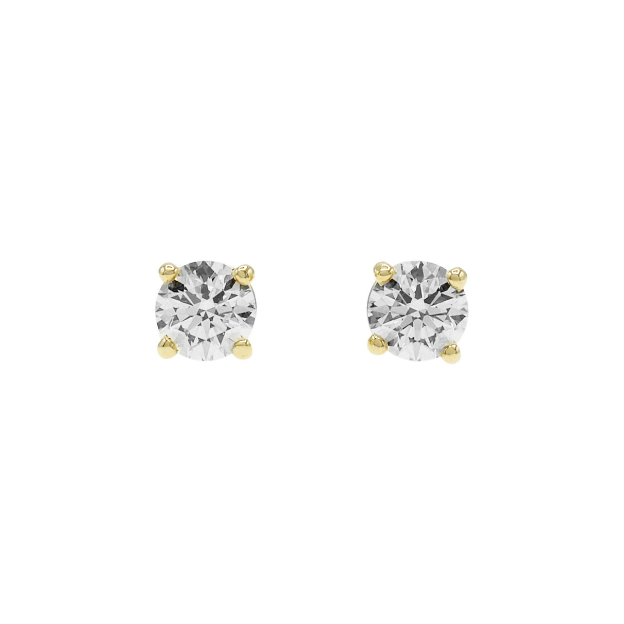 14K Yellow Gold 0.36 Carat Diamond Stud Earrings Fine Jewellery Modaselle