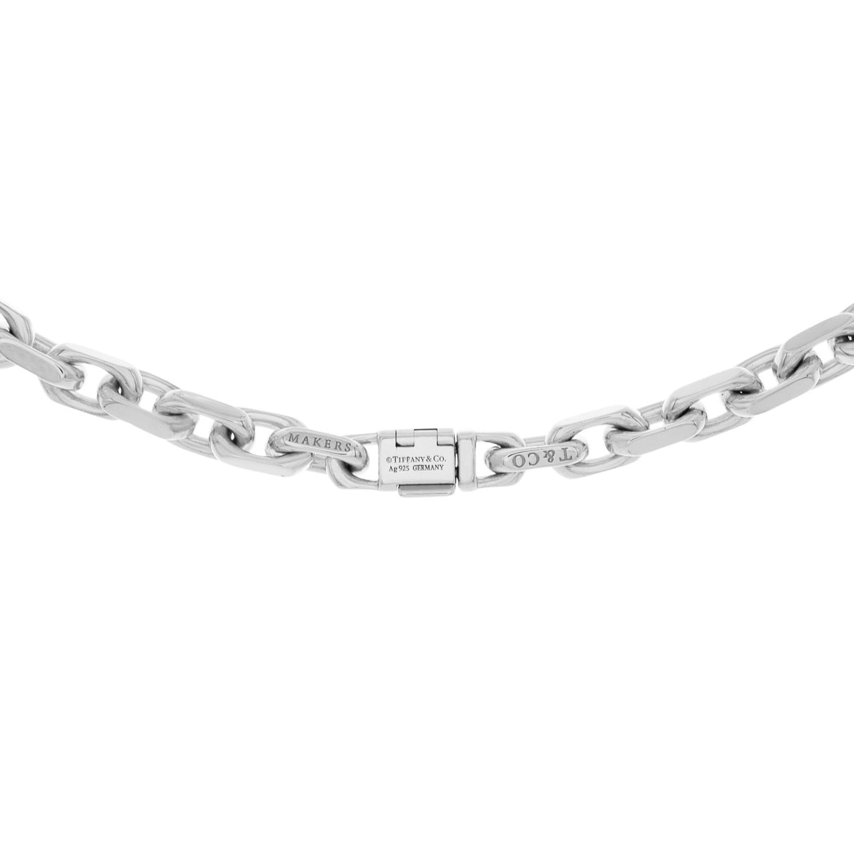 Tiffany & Co. Sterling Silver Makers Chain Necklace Designer Jewellery Tiffany and Co