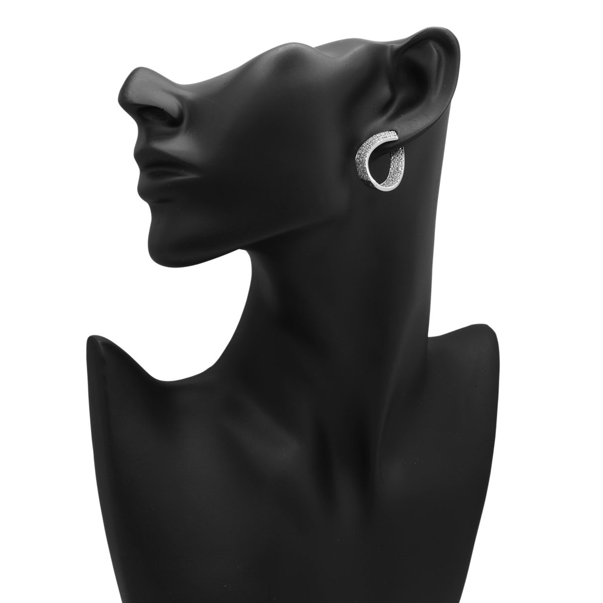 14K White Gold 1.54 Carat Diamond Hoop Earrings Fine Jewellery Modaselle