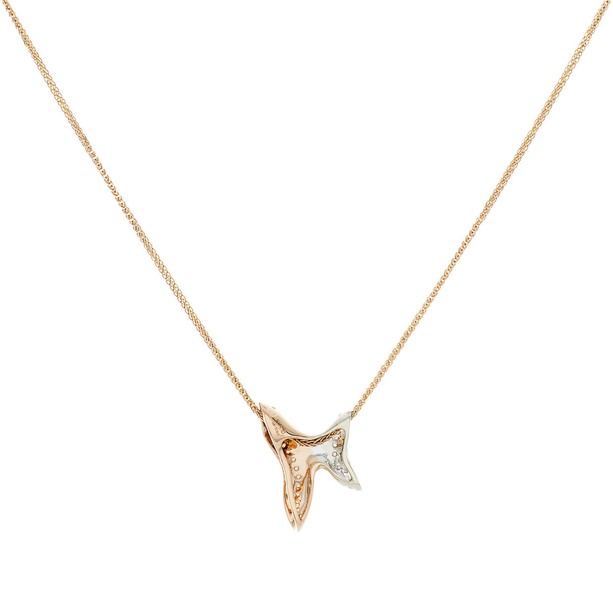 18K Rose Gold & White Gold 0.30 Carat Diamond Pendant Fine Jewellery Modaselle