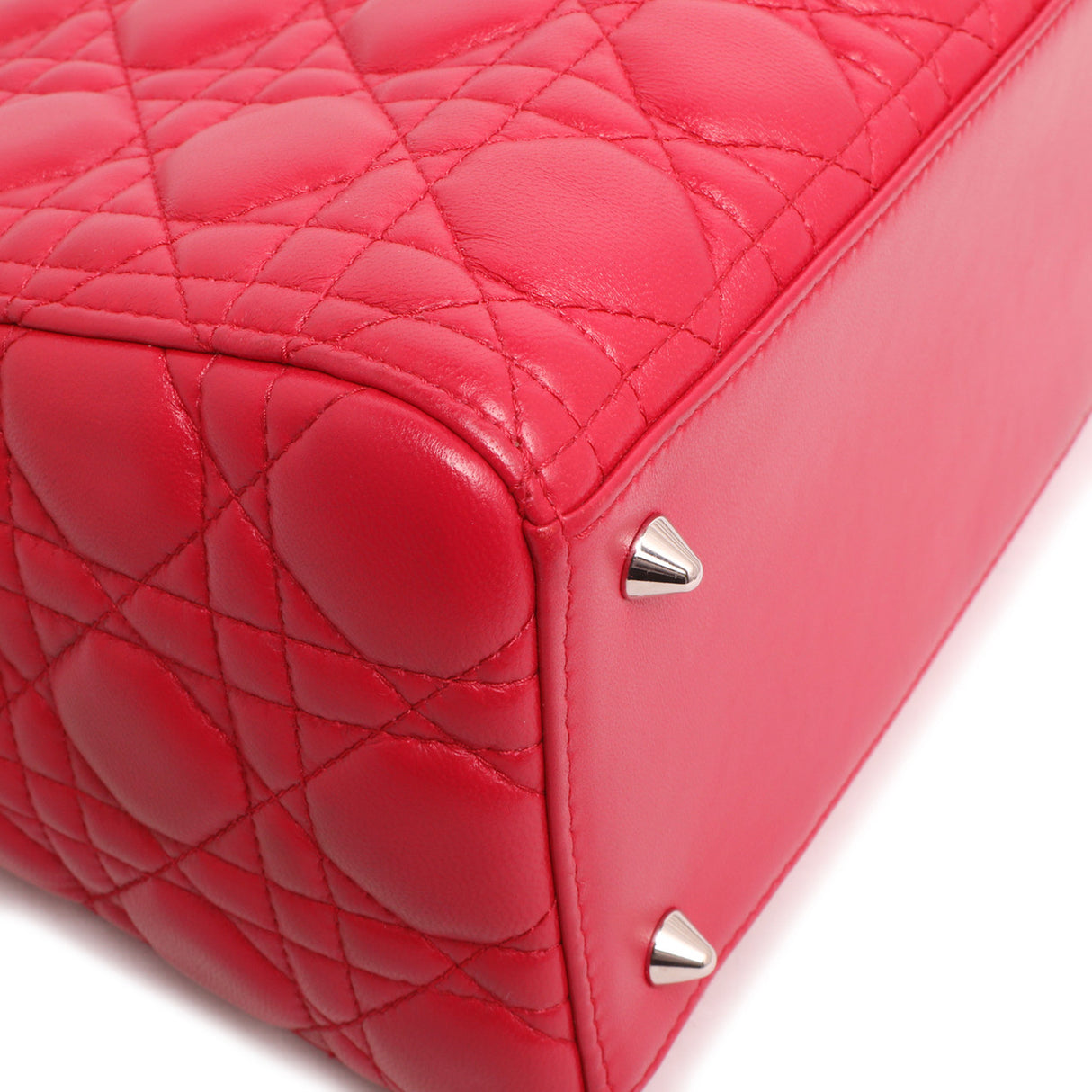 Christian Dior Fuchsia Lambskin Cannage Medium Lady Dior Handbags Christian Dior