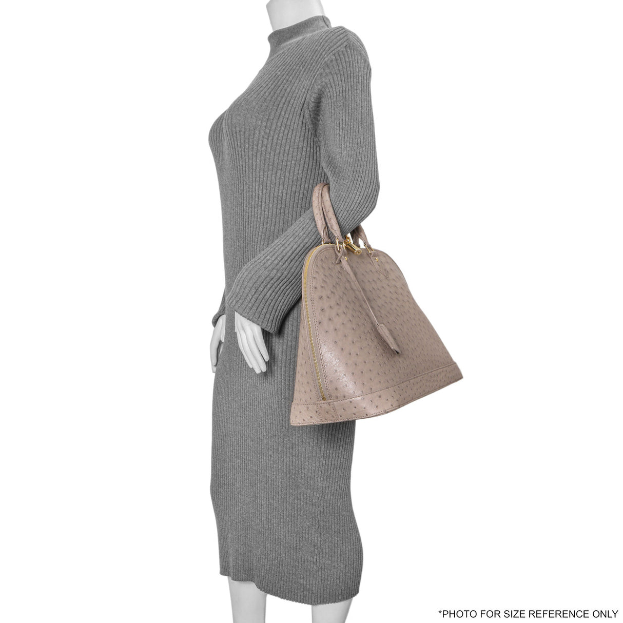 Louis Vuitton Gris Ostrich Alma MM Handbags Louis Vuitton