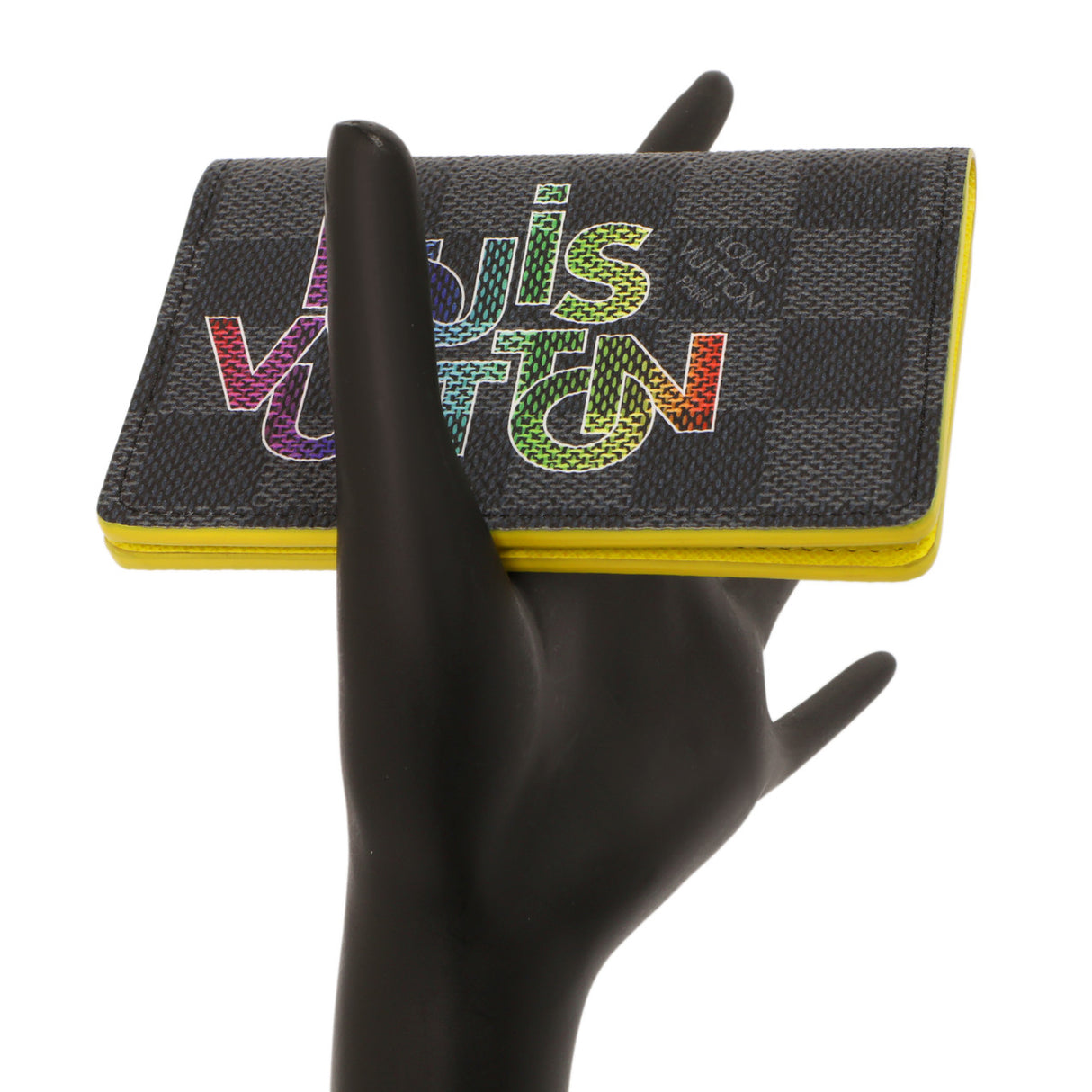 Louis Vuitton Damier Graphite Yellow Logo Pocket Organizer Accessories Louis Vuitton