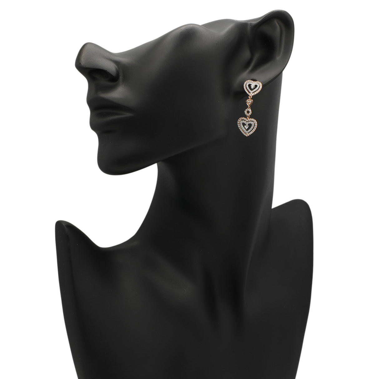 18K Rose Gold 1.15 Carat Diamond Heart Drop Earrings Fine Jewellery Modaselle