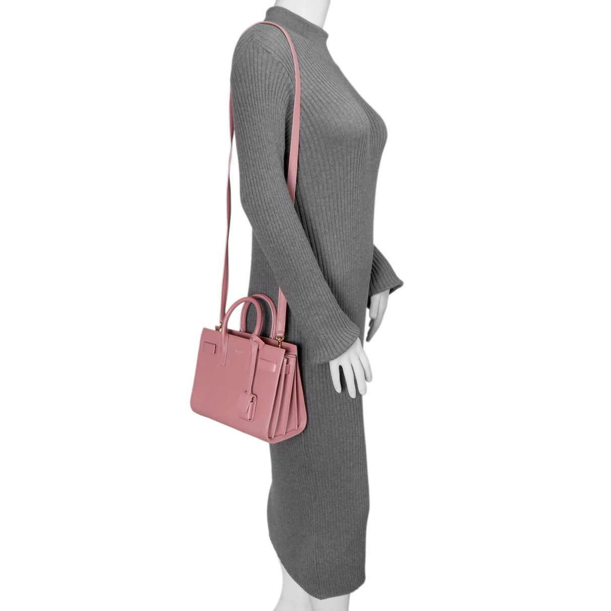 Saint Laurent Rose Dark Calfskin Nano Sac De Jour Handbags Saint Laurent