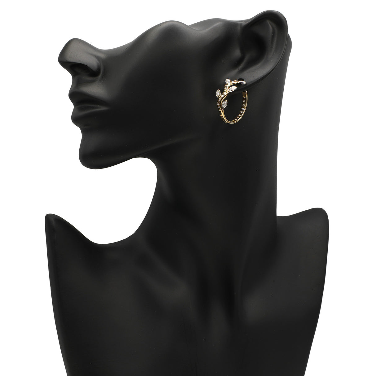 18K Yellow Gold 0.50 Carat Diamond Hoop Earrings Fine Jewellery Modaselle