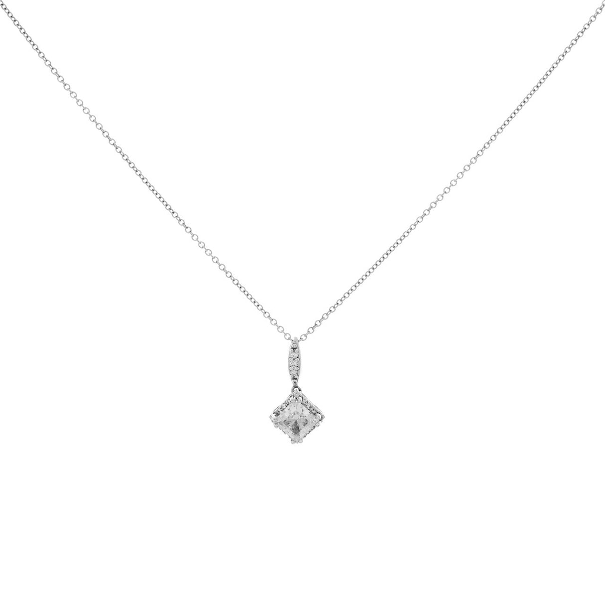 Tacori 18K White Gold Cubic Zirconia Diamond Dantela Pendant Designer Jewellery Tacori