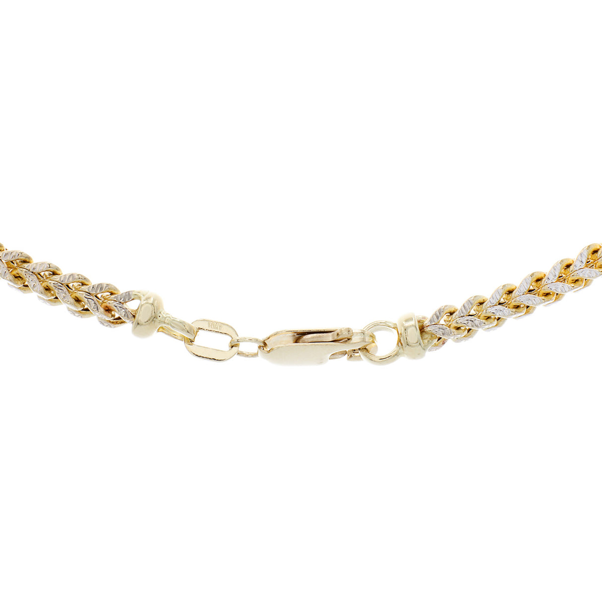 10K Yellow Gold/White Gold Box Link Chain Necklace Fine Jewellery Modaselle