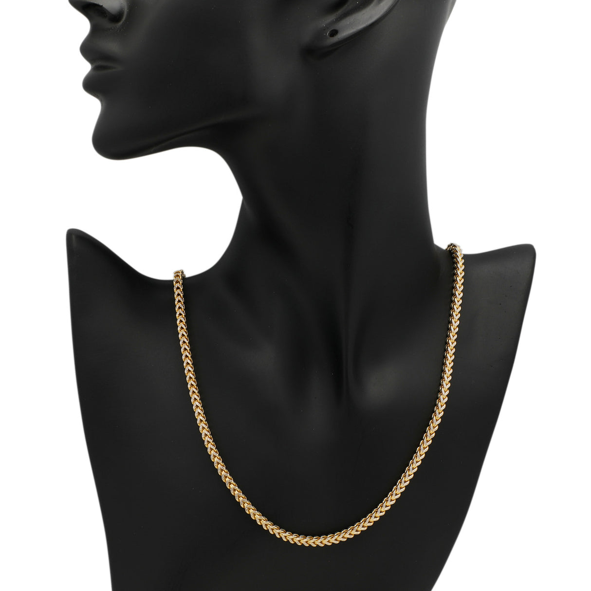 10K Yellow Gold/White Gold Box Link Chain Necklace Fine Jewellery Modaselle