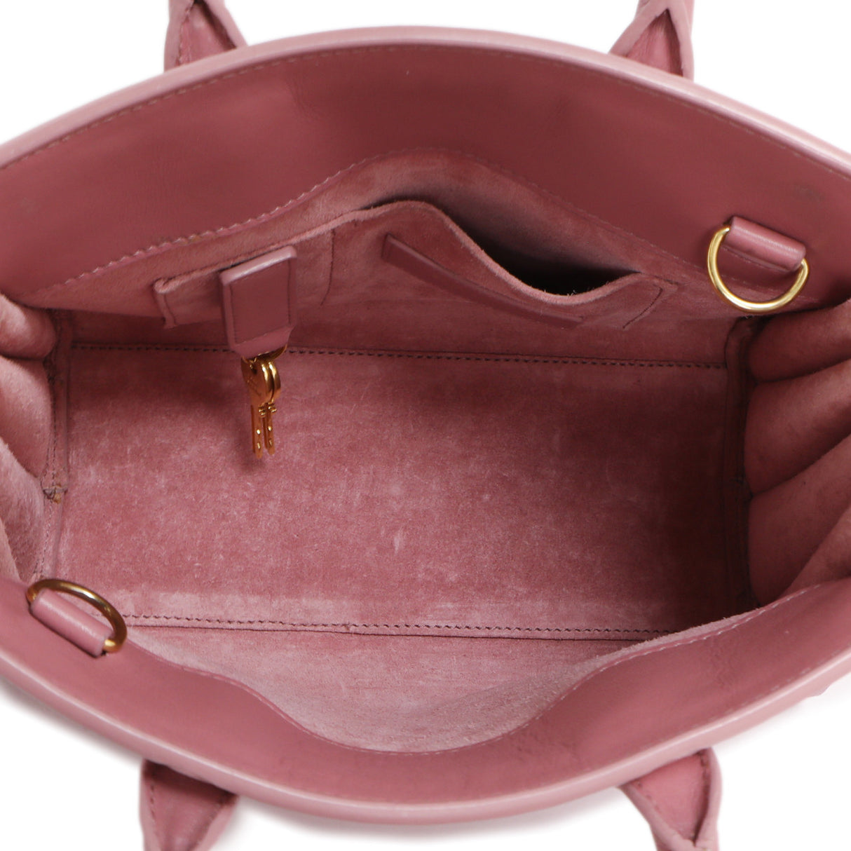 Saint Laurent Rose Dark Calfskin Nano Sac De Jour Handbags Saint Laurent