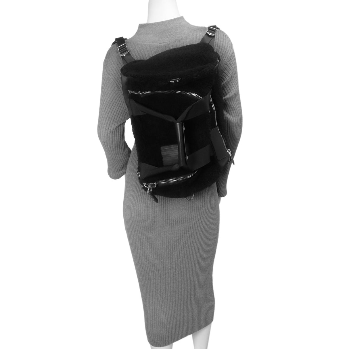 Givenchy Black Shearling Duffle Backpack Handbags Givenchy