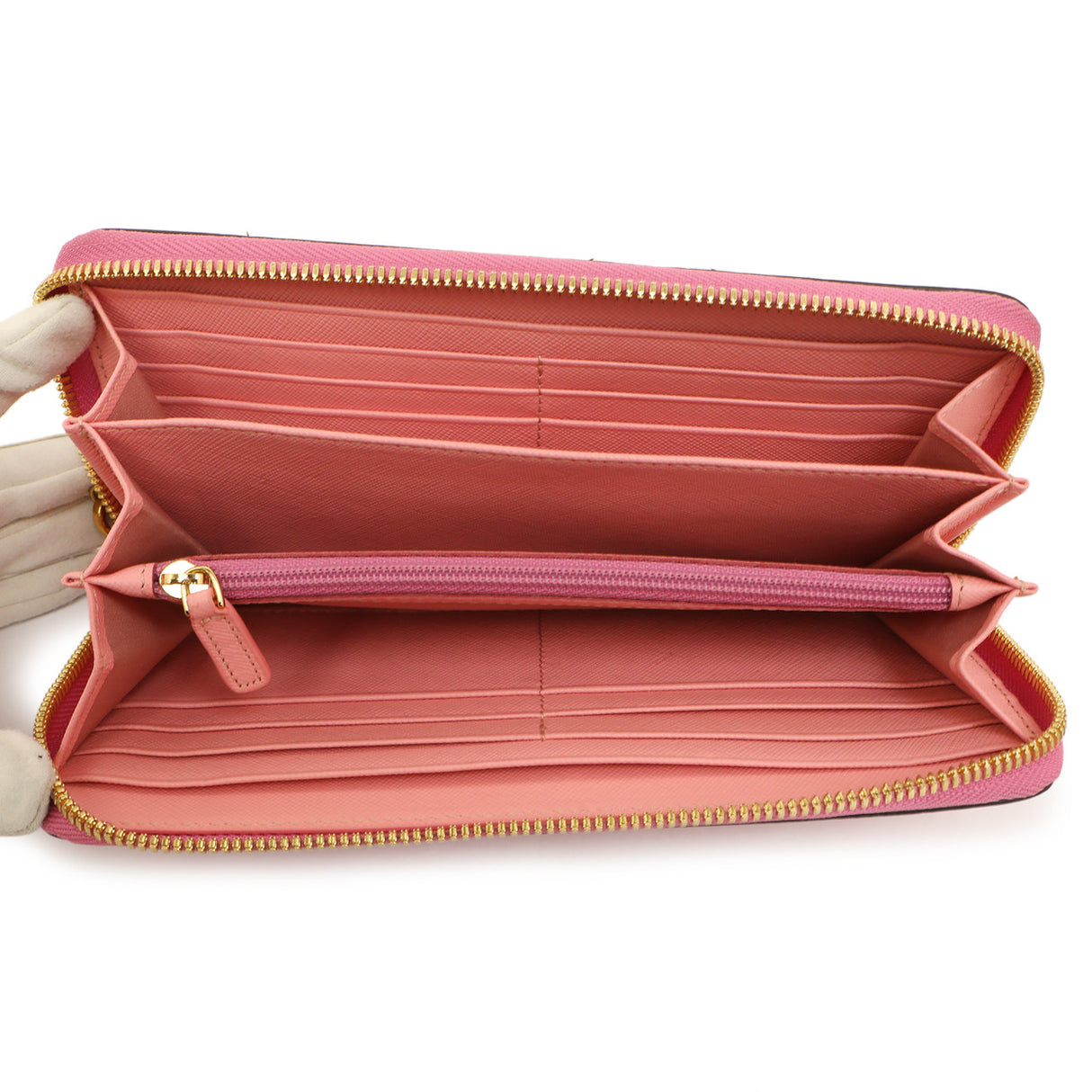 MCM Pink Visetos Zip Around Wristlet Wallet Accessories MCM