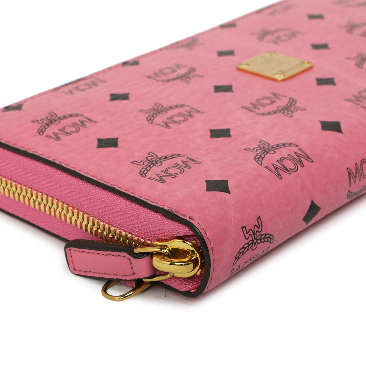MCM Pink Visetos Zip Around Wristlet Wallet Accessories MCM