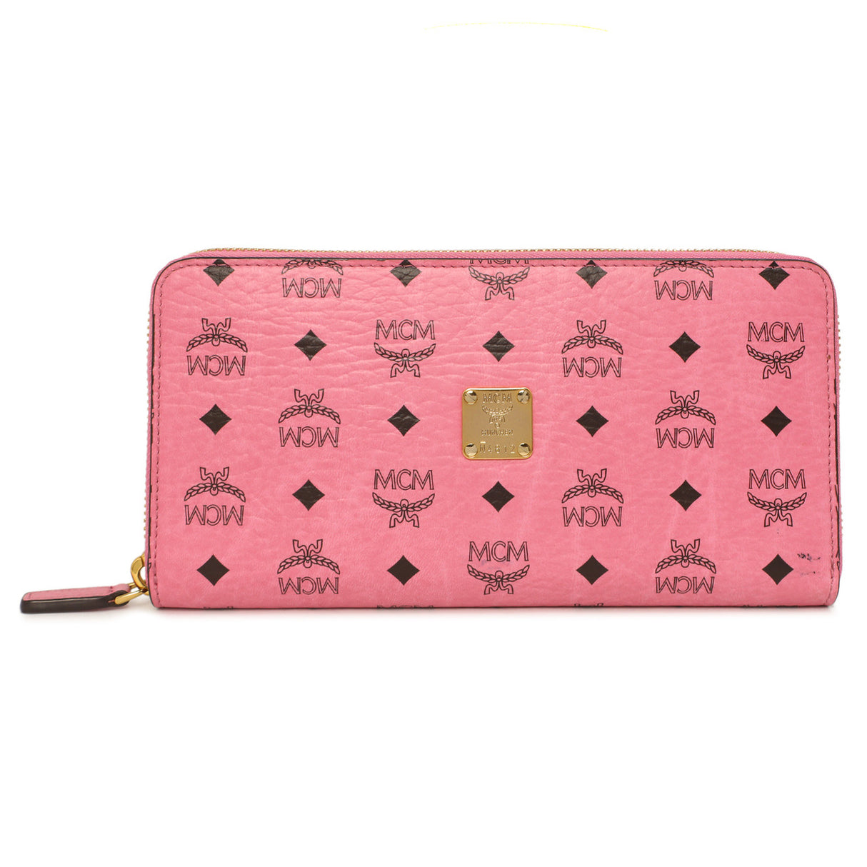MCM Pink Visetos Zip Around Wristlet Wallet Accessories MCM