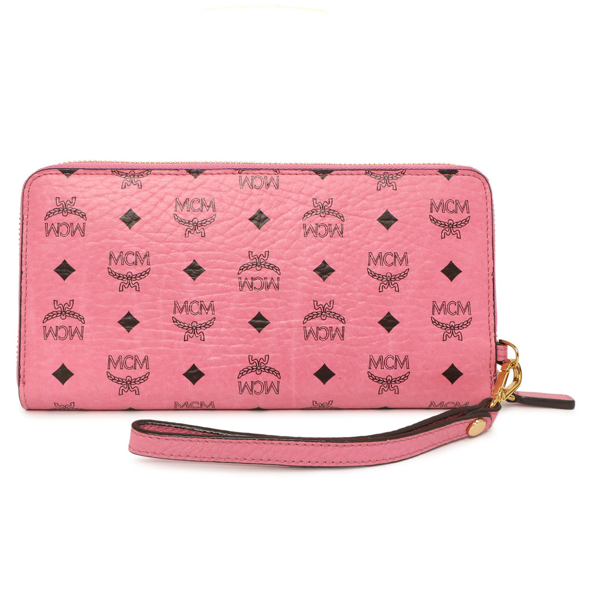 MCM Pink Visetos Zip Around Wristlet Wallet Accessories MCM