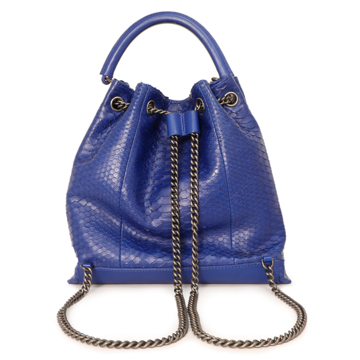 Chanel Blue Python Urban Luxury Drawstring Backpack Handbags Chanel