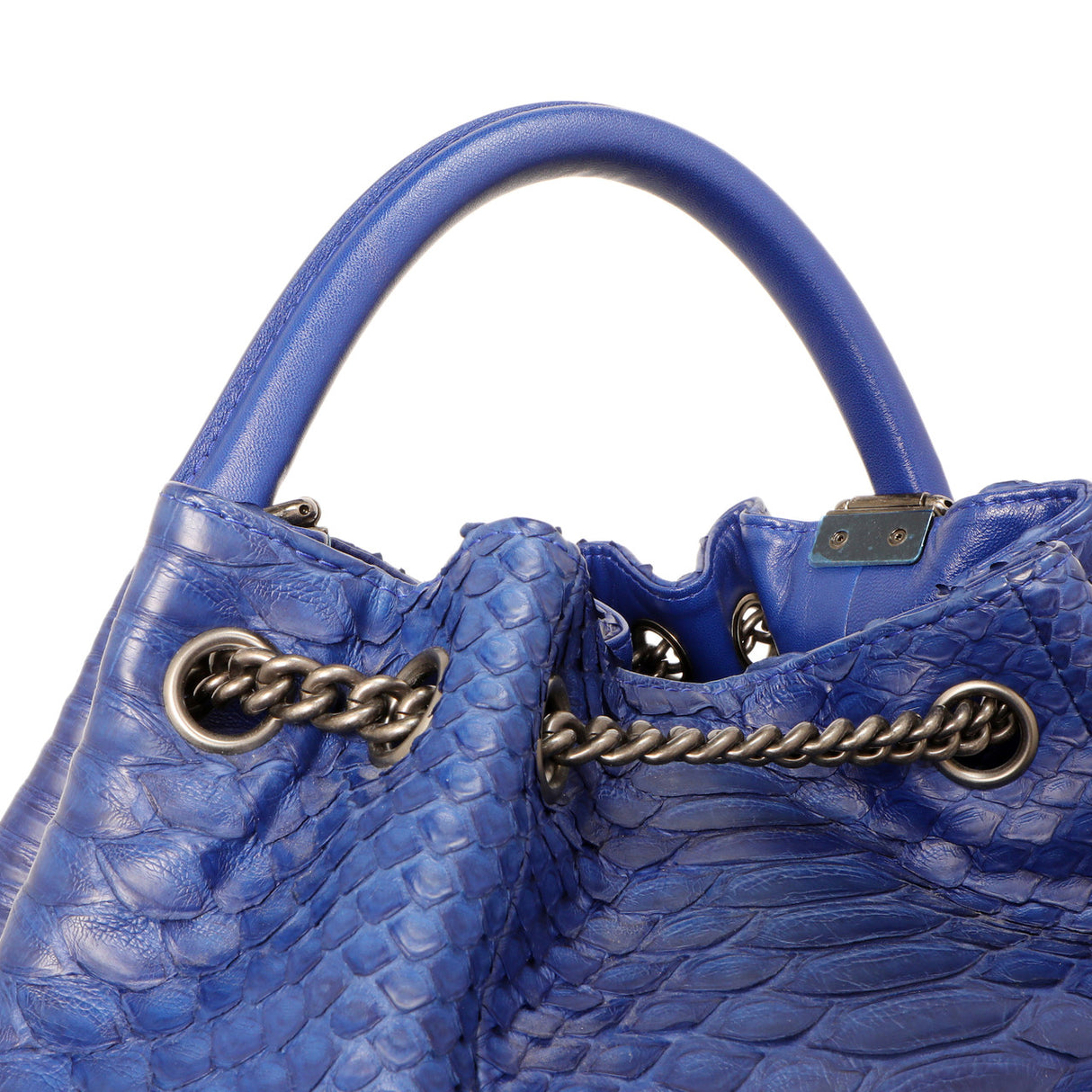 Chanel Blue Python Urban Luxury Drawstring Backpack Handbags Chanel
