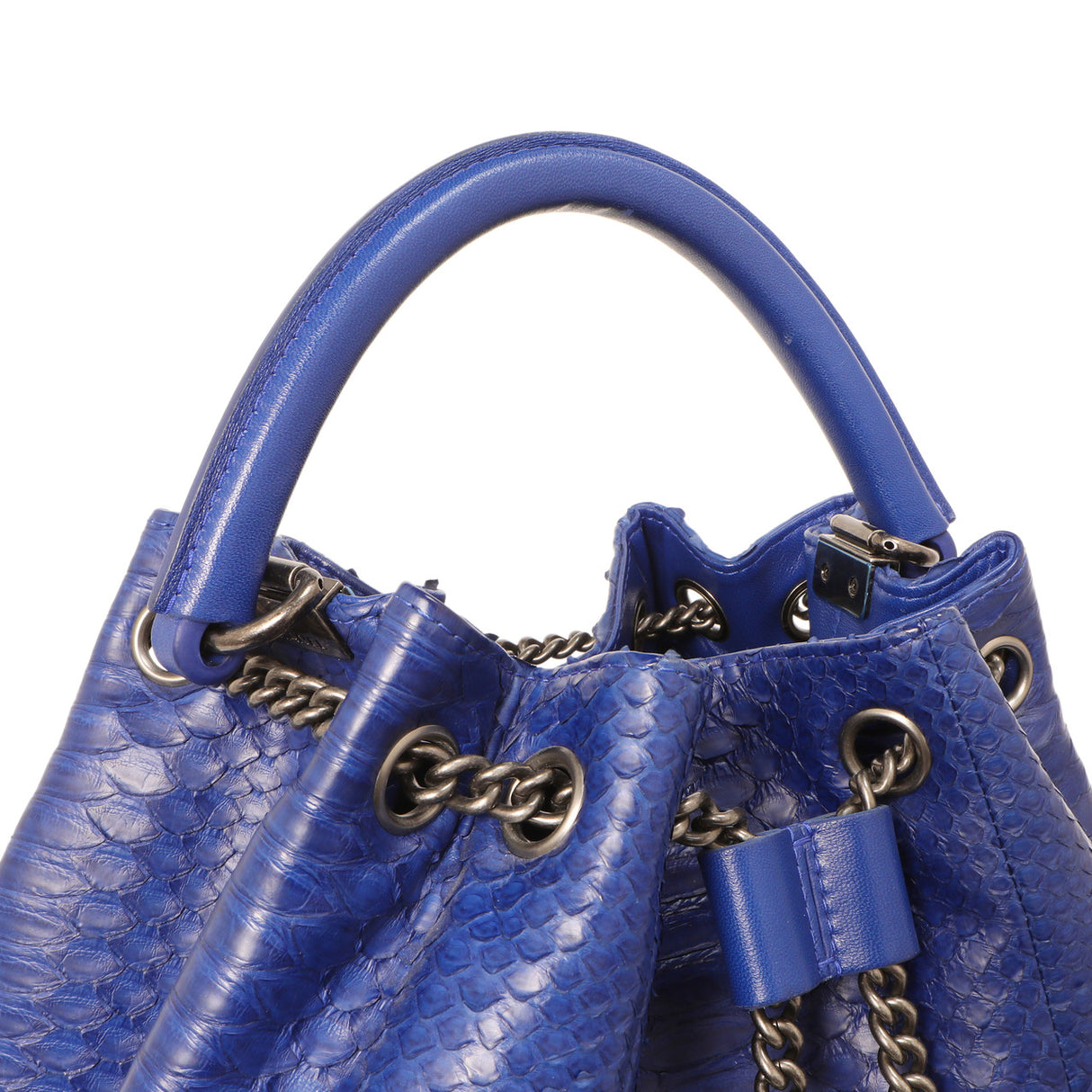 Chanel Blue Python Urban Luxury Drawstring Backpack Handbags Chanel