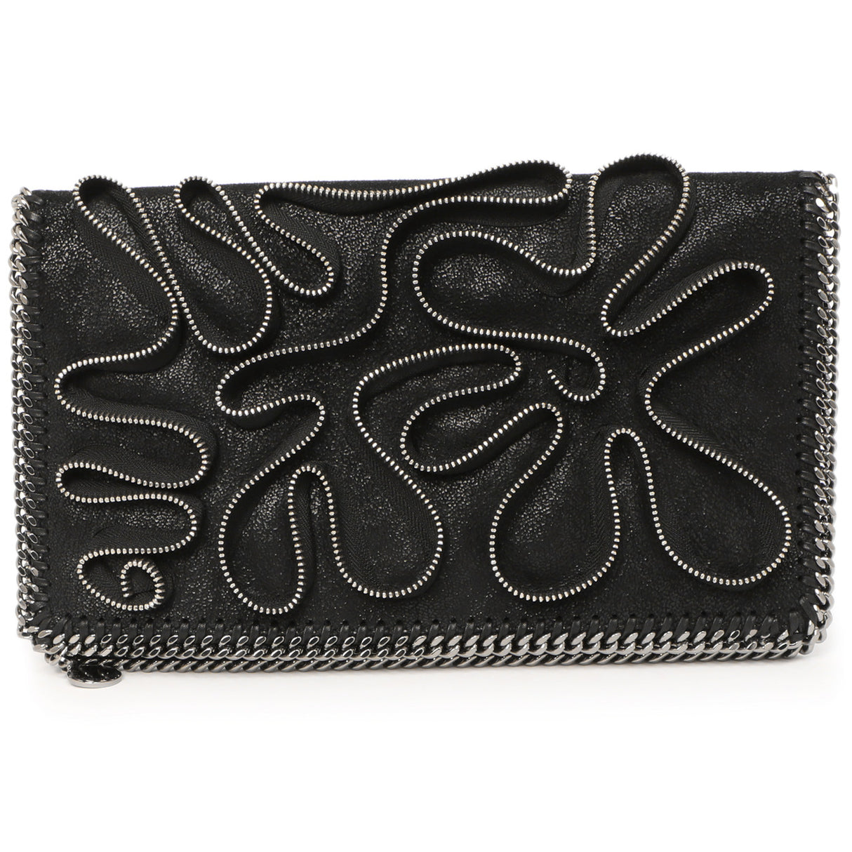 Stella McCartney Black Shaggy Deer Cavendish Zipper Clutch Handbags Stella McCartney