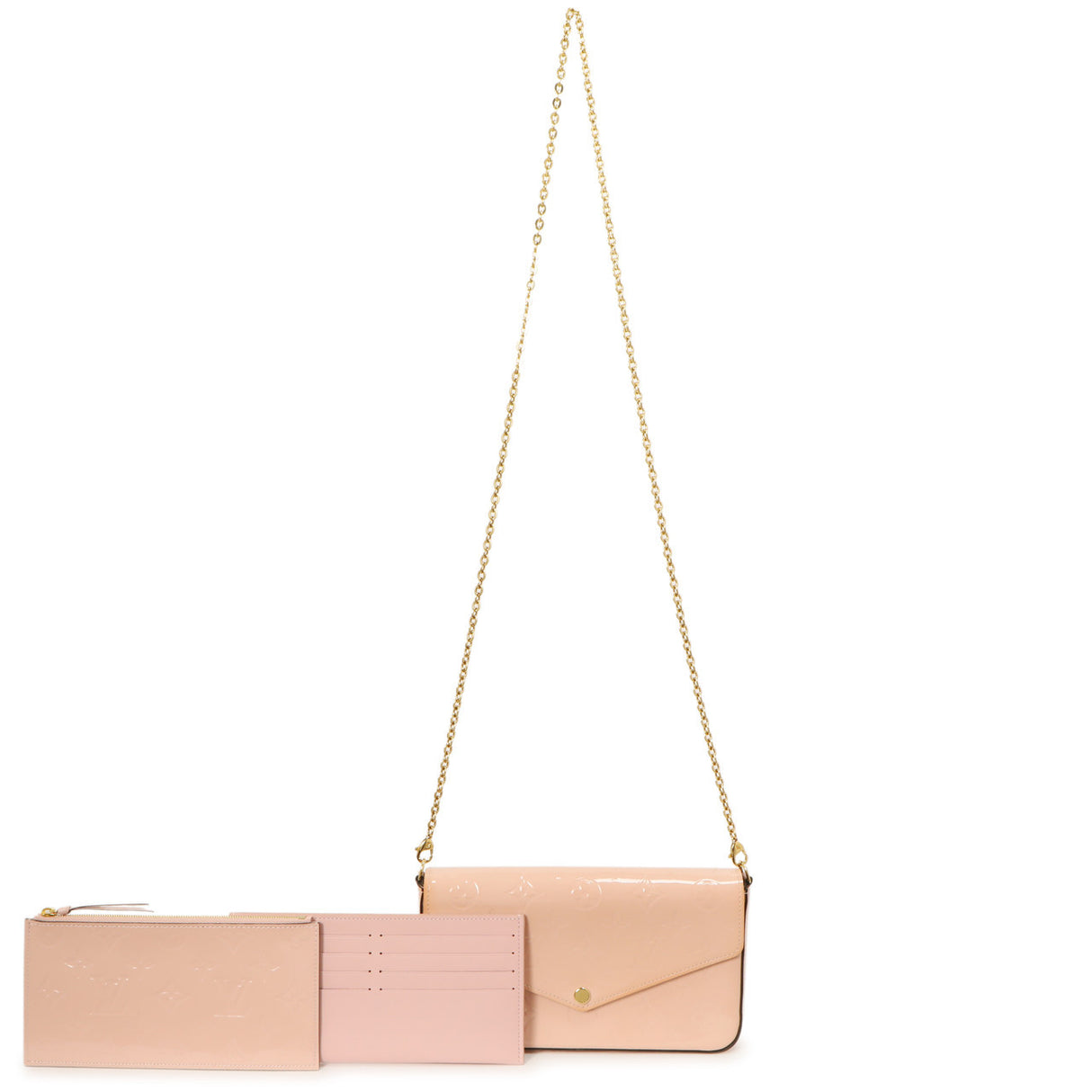 Louis Vuitton Rose Ballerine Vernis Pochette Felicie Handbags Louis Vuitton