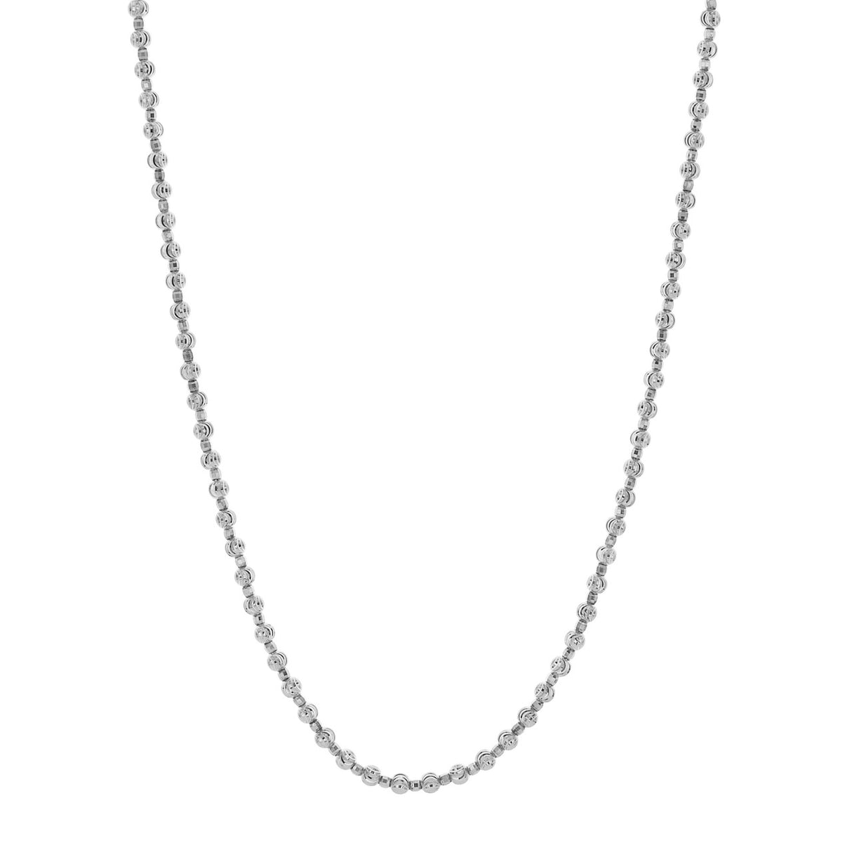 18K White Gold Ball Chain Necklace Fine Jewellery Modaselle