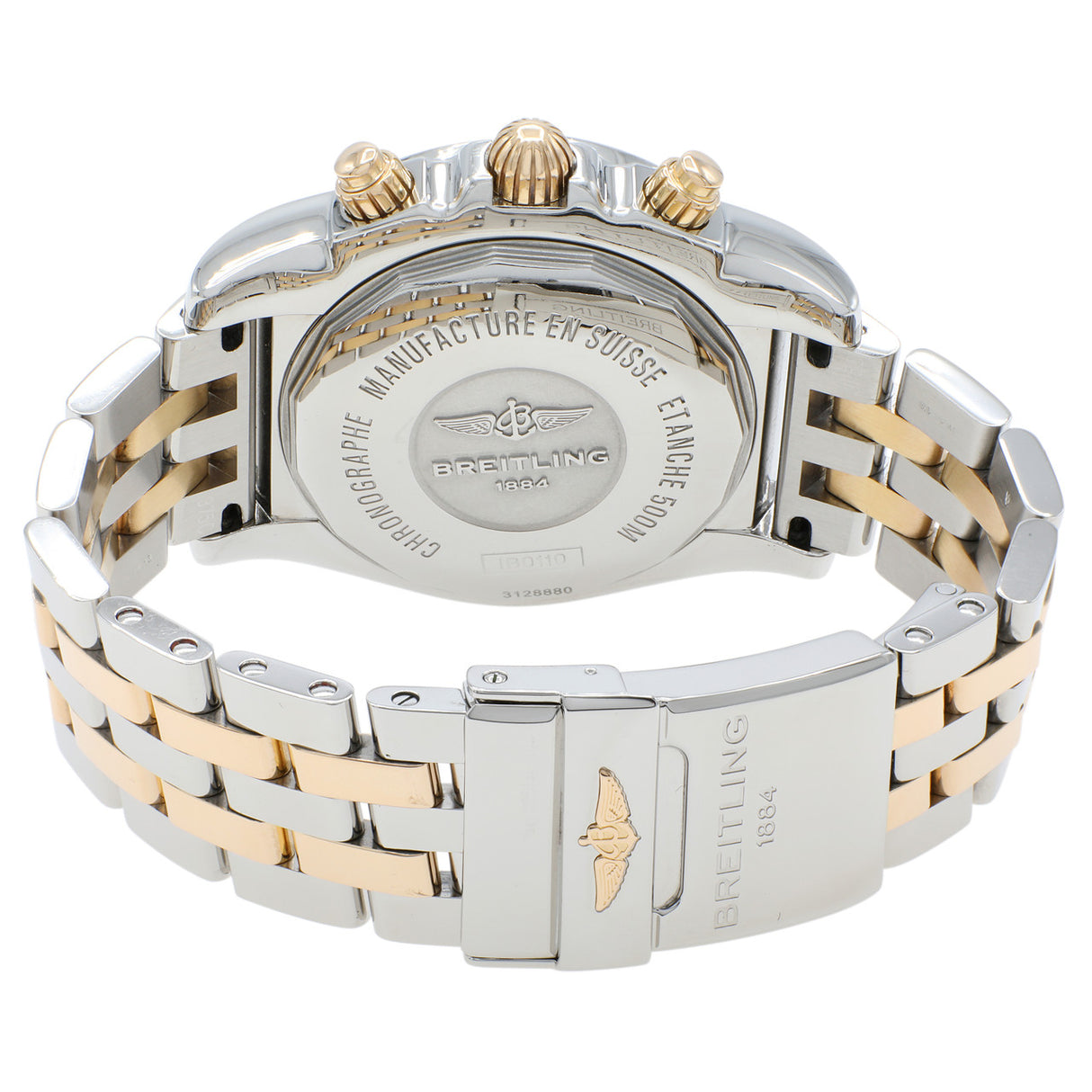 Breitling Stainless Steel 18K Rose Gold Chronomat 44 IB0110 Watches Breitling