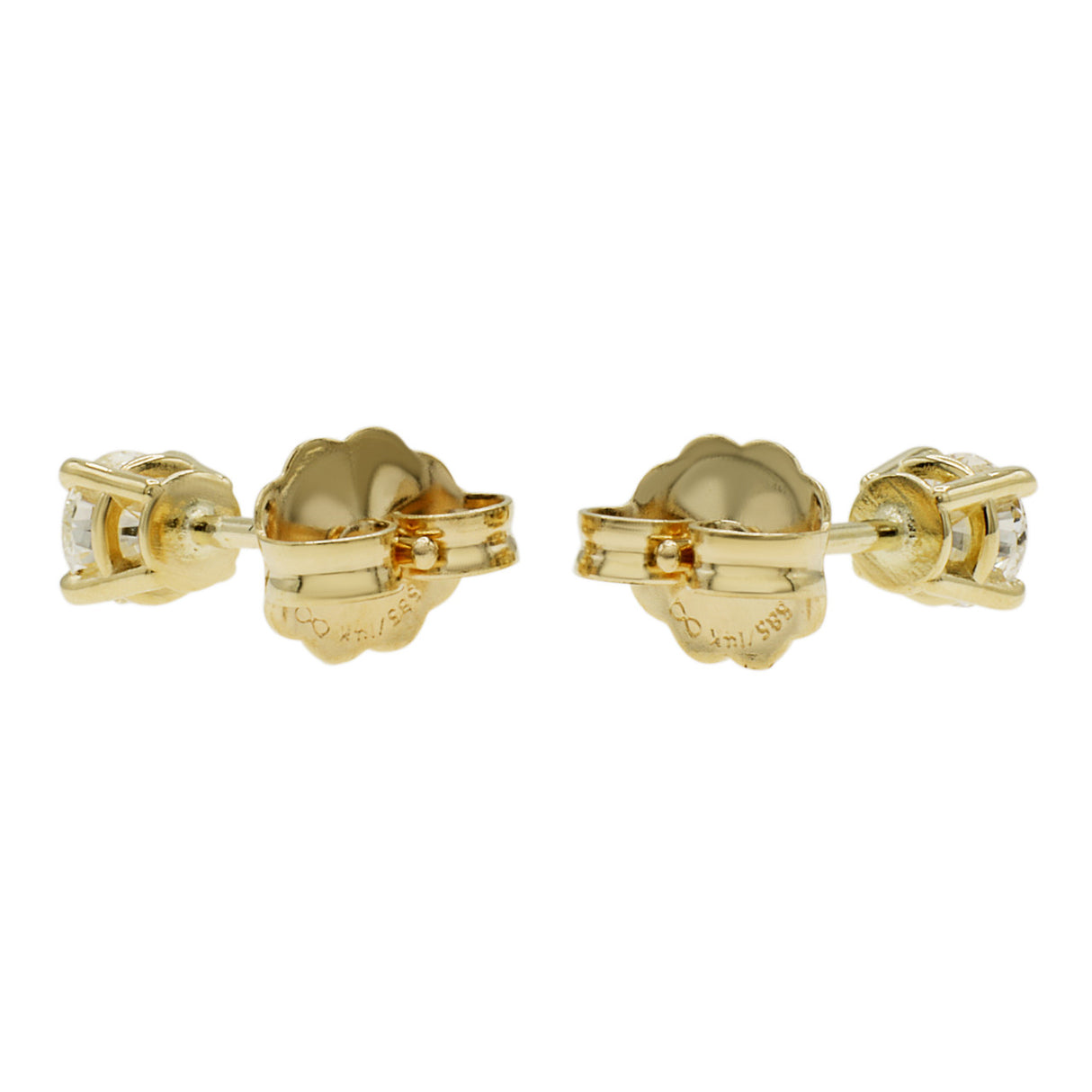 14K Yellow Gold 0.36 Carat Diamond Stud Earrings Fine Jewellery Modaselle