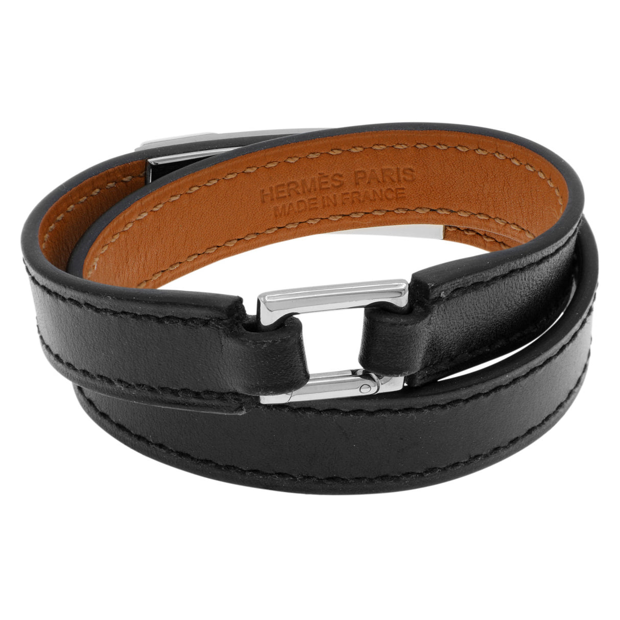 Hermes Black Chamonix Rivale Double Tour Bracelet Designer Jewellery Hermes