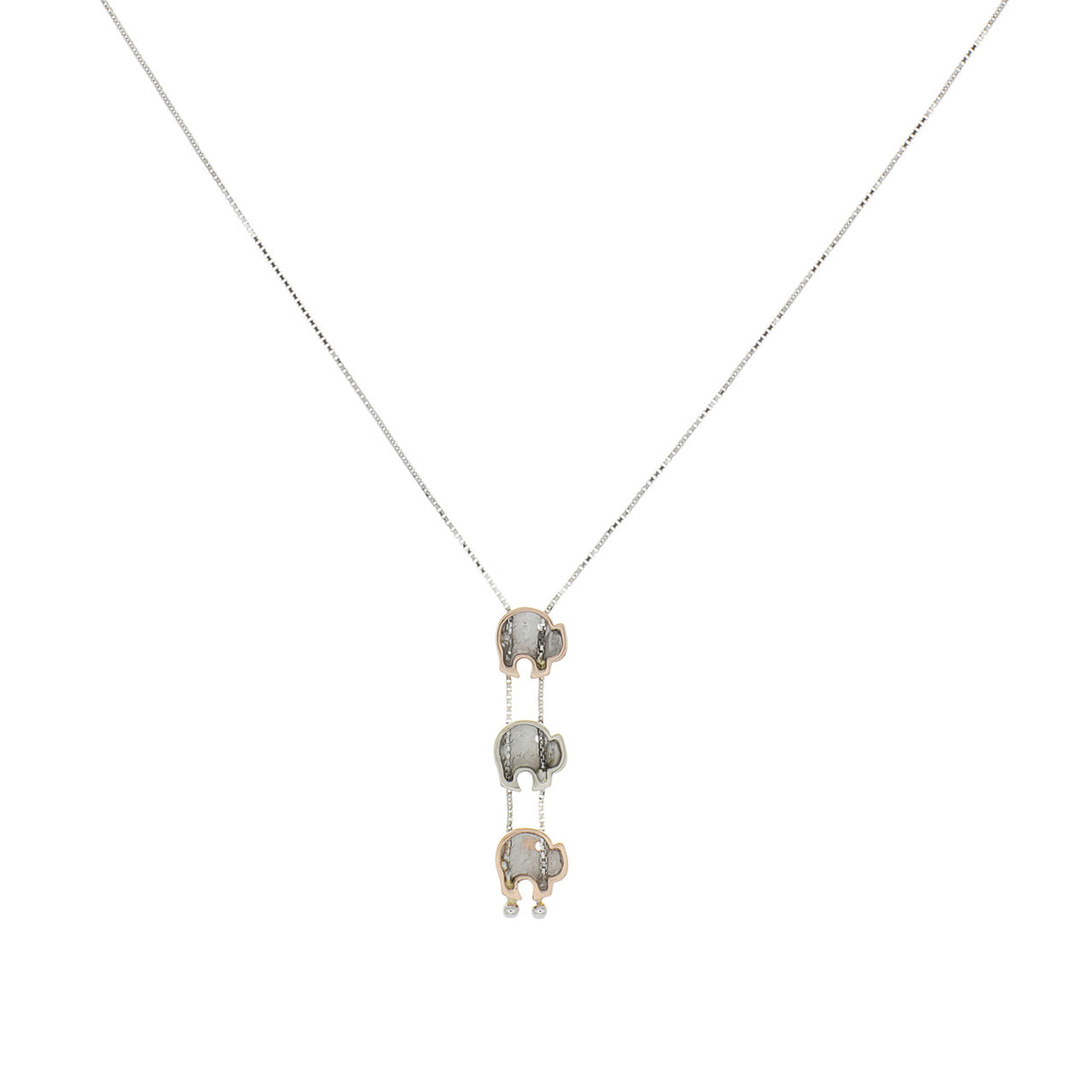18K White & Rose Gold Elephant Necklace Fine Jewellery Modaselle