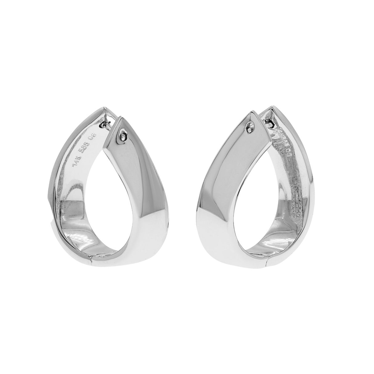 14K White Gold 1.54 Carat Diamond Hoop Earrings Fine Jewellery Modaselle