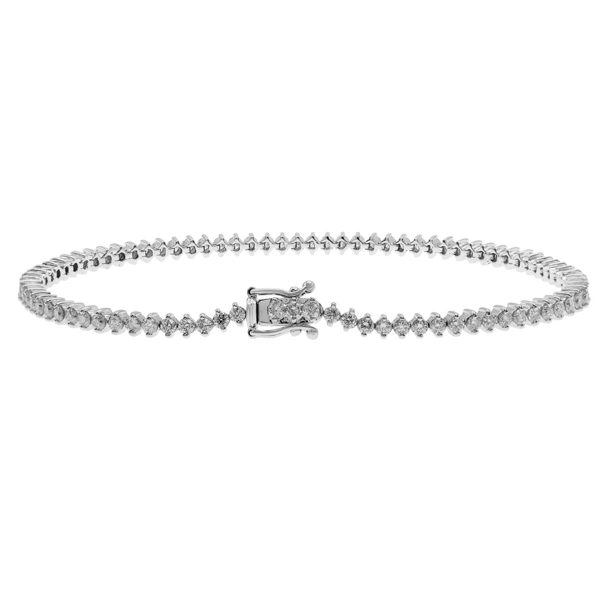 18K White Gold 1.78 Carat Diamond Tennis Bracelet Fine Jewellery Modaselle