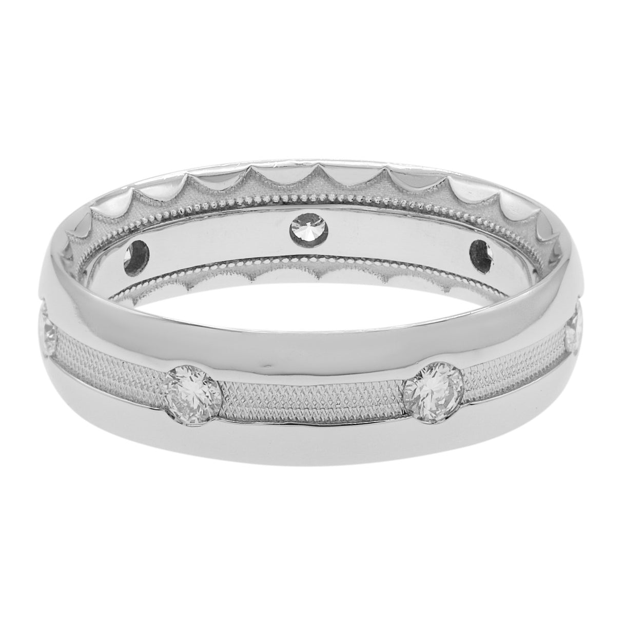 Tacori Platinum & Diamond Milgrain Band Ring Designer Jewellery Tacori