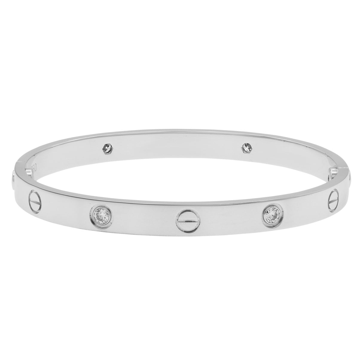 Cartier 18K White Gold 4 Diamond Love Bracelet Designer Jewellery Cartier