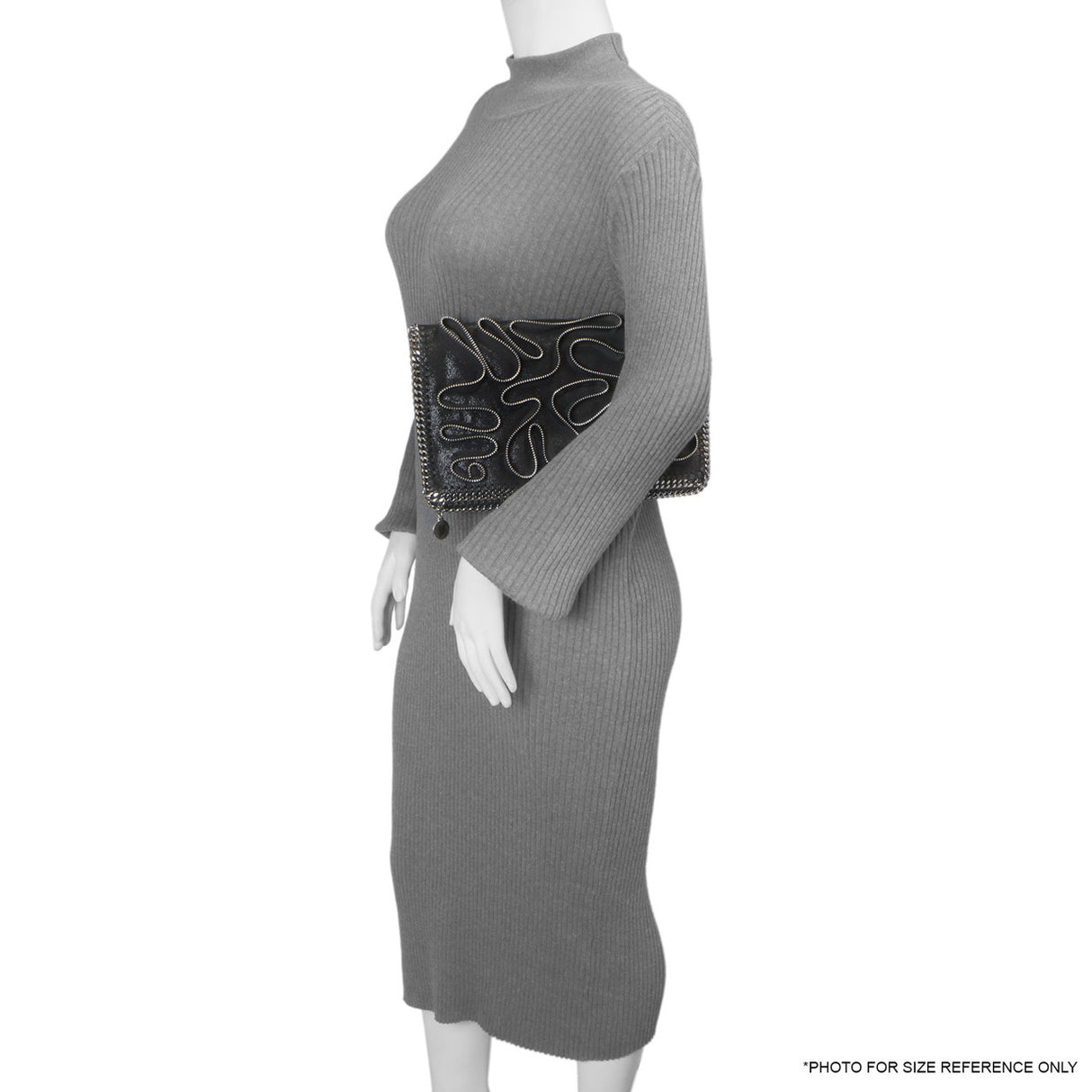 Stella McCartney Black Shaggy Deer Cavendish Zipper Clutch Handbags Stella McCartney