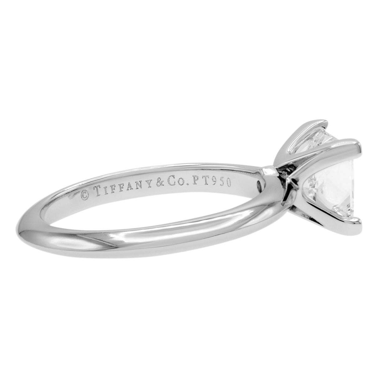 Tiffany & Co. Platinum 1.13 Carat Princess-cut Diamond Engagement Ring Designer Jewellery Tiffany and Co