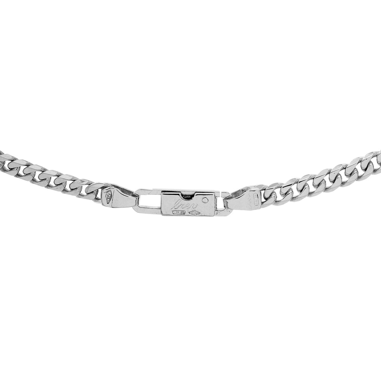 18K White Gold Curb Link Chain Necklace Fine Jewellery Modaselle