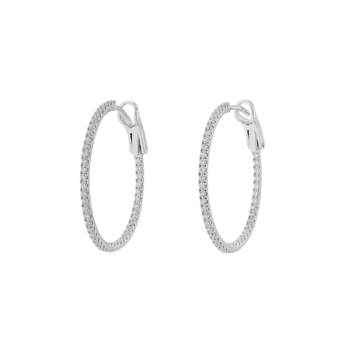 18K White Gold 0.65 Carat Hoop Earrings Fine Jewellery Modaselle