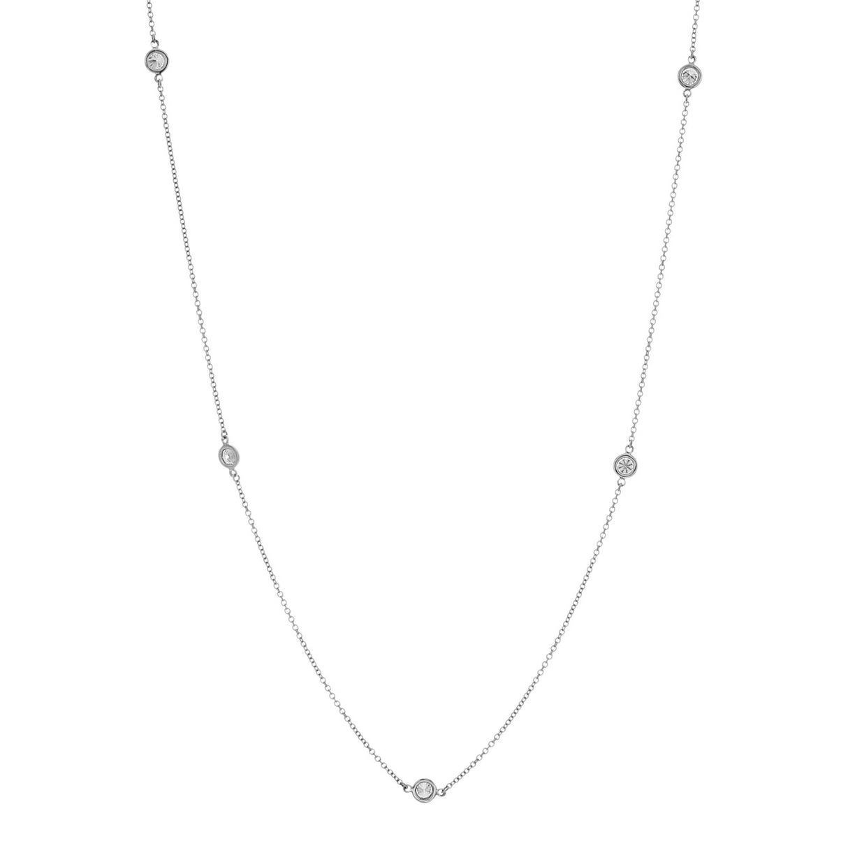 Tiffany & Co. Platinum Diamonds by the Yard 5 Diamond Necklace Designer Jewellery Tiffany and Co